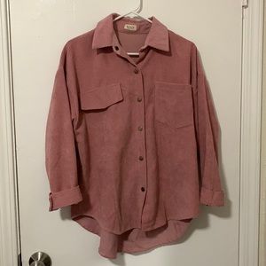 Pink Corduroy Button Up